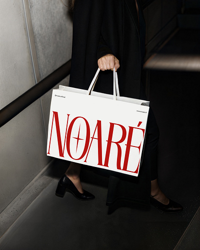 NOARÉ – Luxury Shopping Bag Design brand design brand identity branding fashion branding graphic design logo logo design luxury brand luxury lifestyle minimal design modern logo naore packaging shopping bag typography visual identity