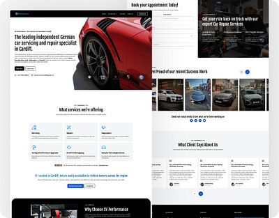 SV Performance Cardiff - Landing Page car car dealership web car repair web graphic design landing page ui uiux user interface design userinterface ux web design webdesign website design website landing page design