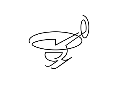 Helicopter mark branding design geometry graphic design helicopter icon illustration line logo mark minimalism technic