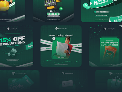 Funded Trading Plus - Prop Firm Social Media Content Design branding conversiondesign graphic design motion graphics
