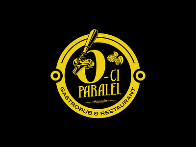 6th Parallel Gastropub & Restaurant | Logo Design beer branding design drink gastropub graphic design identity logo pub restaurant trend yellow