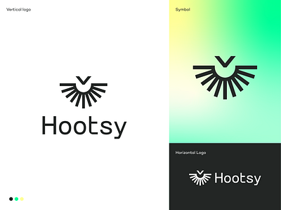 Hootsy Logo Design animal app bird branding logo logodesign logodesigner mark minimal modern nature owl saas simple logo software symbol wisdom