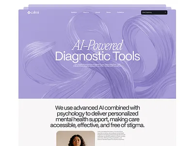 Calmi | Empathetic AI for Mental Wellness ai ai tool app branding clean graphic design health healthcare app mental mindfulness self care ui ux web wellness