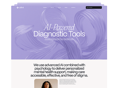 Calmi | Empathetic AI for Mental Wellness ai ai tool app branding clean graphic design health healthcare app mental mindfulness self care ui ux web wellness