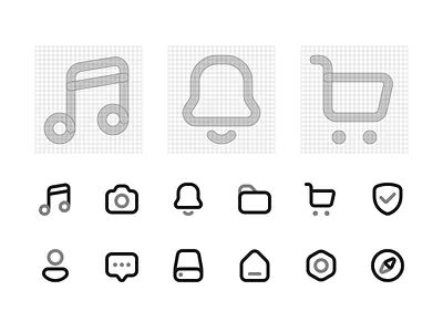 Icon set #1 iconography icons pixel perfect ui
