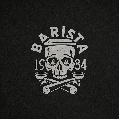 Barista Skull t-shirt design barista bean coffee graphic design illustration skull t shirt