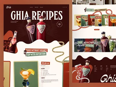 Ghia - Fun Artistic Bold Beverage Website Design - Recipe Page artistic awwwards beverage casual colorful company profile conceptual contemporary elegant landing page luxury minimalist modern product product design professional ui web design website