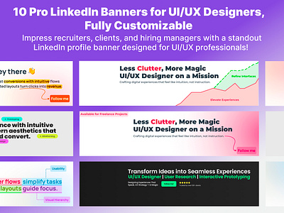 10 Pro LinkedIn Banners for UI/UX Designers banner linkedin linkedin banner linkedin cover poster ui
