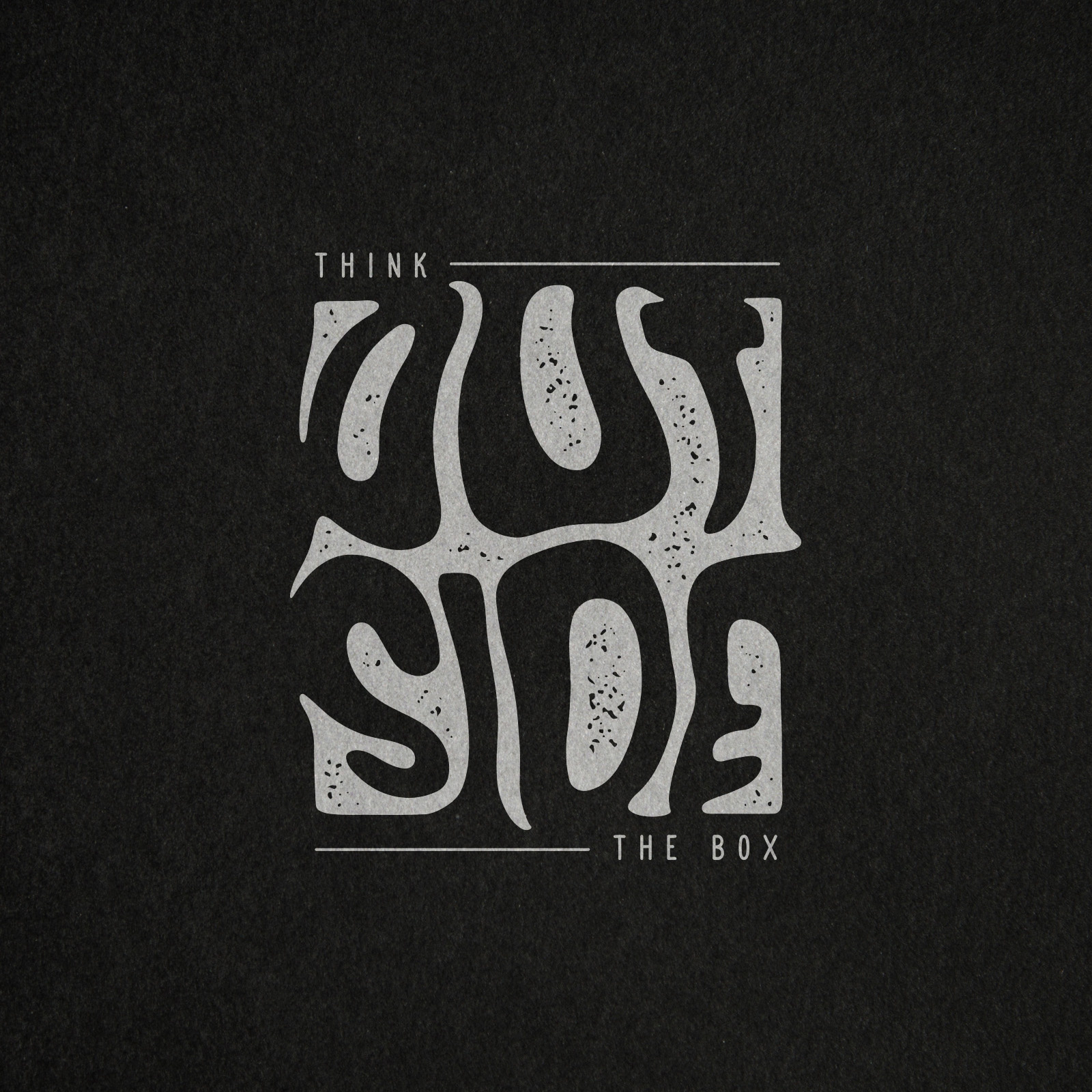 Think Outside The Box phrase t-shirt lettering box graphic design lettering outside t shirt think typography