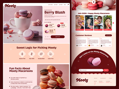 Mooty – High-Converting DTC Product landing Page bakery ui bakery web design ecom uxui ecommerce food product food website high converting landing landing page minimal ui modern ui online store product landing page sweet shop ui ui website