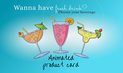 Sip & Select – Card Hover Animation animation bar branding drinks graphic design illustrations product card ui ux webdesign