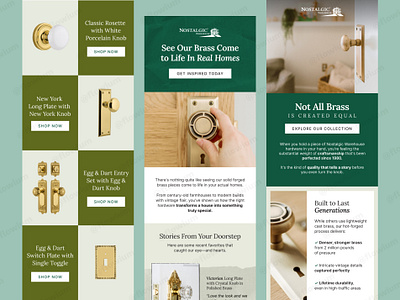 Email Design Highlighting Premium Brass Hardware design email email design email marketing email template graphic design newsletter newsletter design
