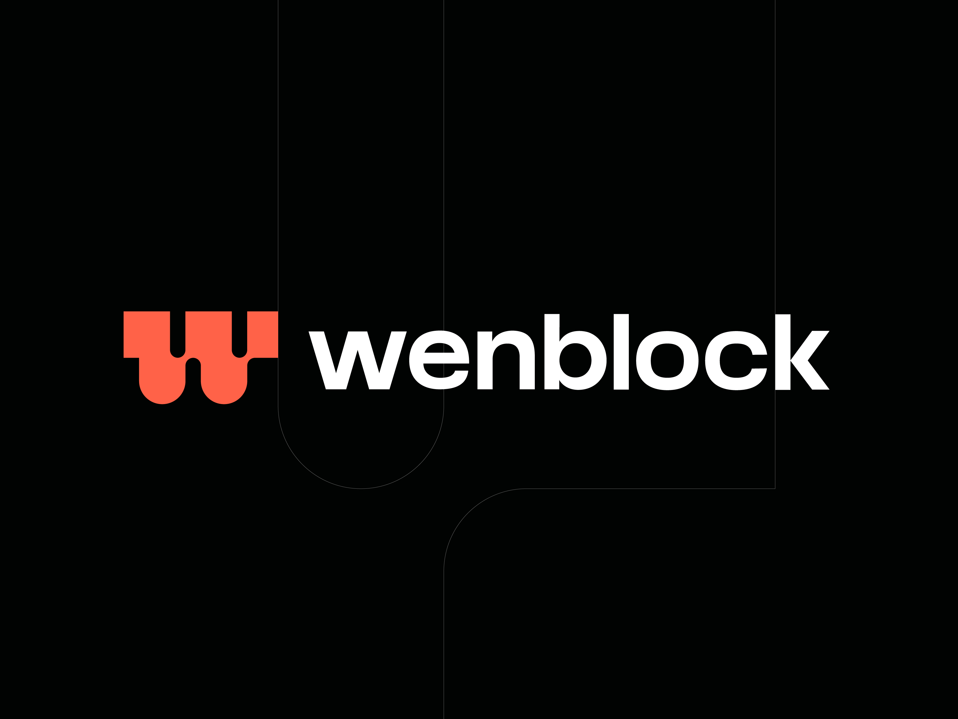 wenblock abstract block blockchain branding crypto crypto currency flat geometric logo design logo designer mark modern startup branding tech technology w w logo web3 wenblock