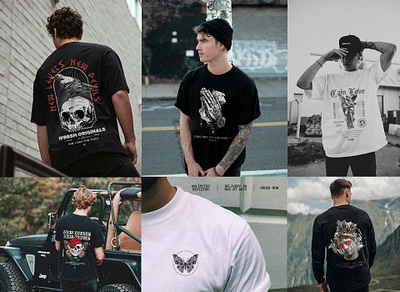clothing designs for your brand, streetwear edgy, urban brand! brand t shirt branding design graphic design illustration streetwear vector
