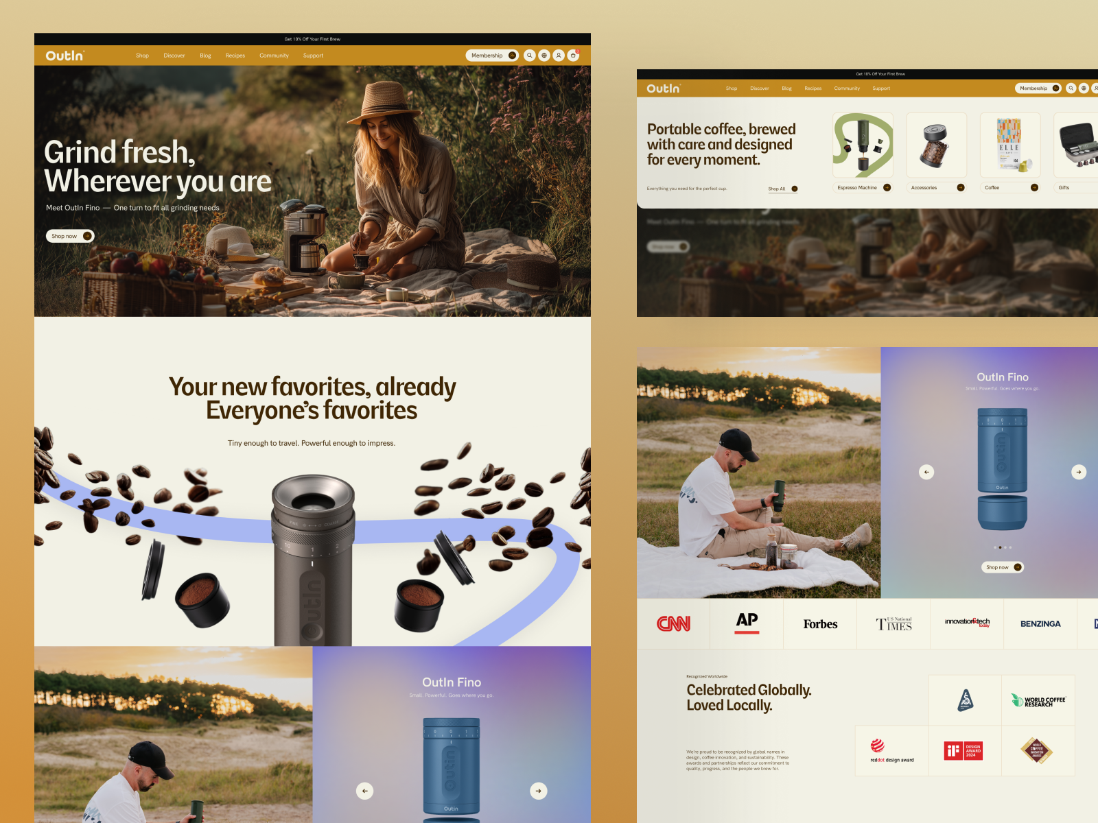 E-Commerce for D2C Coffee Lifestyle Brand – Web Design Concept branding coffee consumer goods creative direction d2c e commerce figma homepage product design ui ux webdesign website