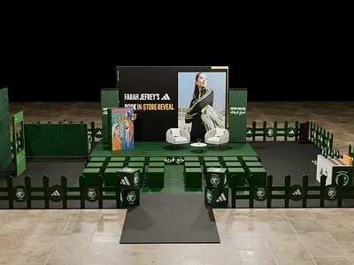 Adidas Farah Jefrey's Book Launch Event 3D Design 3d 3d blender 3d design adidas branding design event