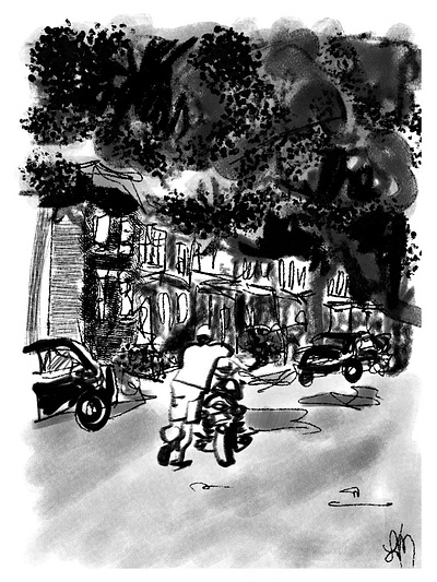 Bonnie: B&W Illustration black and white illustration