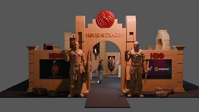 House of Dragon Season 3 Mall Activation 3D Model | Design 3d 3d art 3d blender 3d design branding design exhibition exhibition booth graphic design illustration