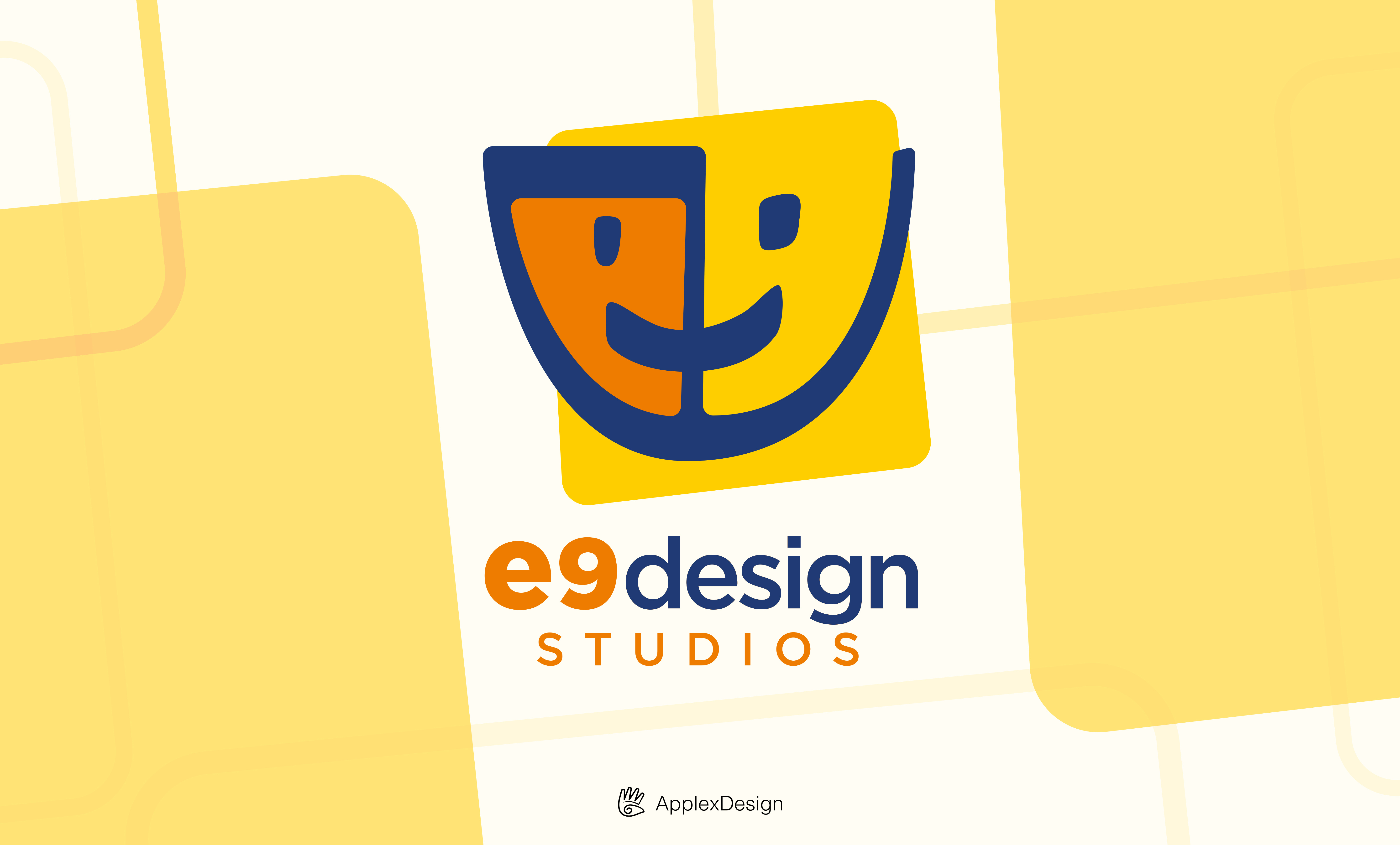 e9 Design Studios 9 branding code computer design e face happyface letter logo monogram picasso studio