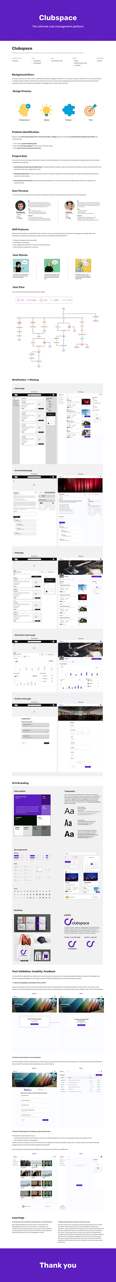 Clubspace - university club management platform analytics branding case study figma logo uiux ux web design website white labelling