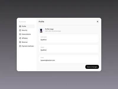 Profile ui design