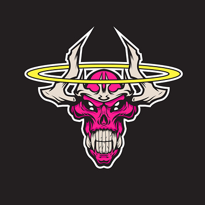 Demon angel apparel demon drawing gothic graphic design hell illustration mascot monster red shapes skull sticker tshirt vector vectorart