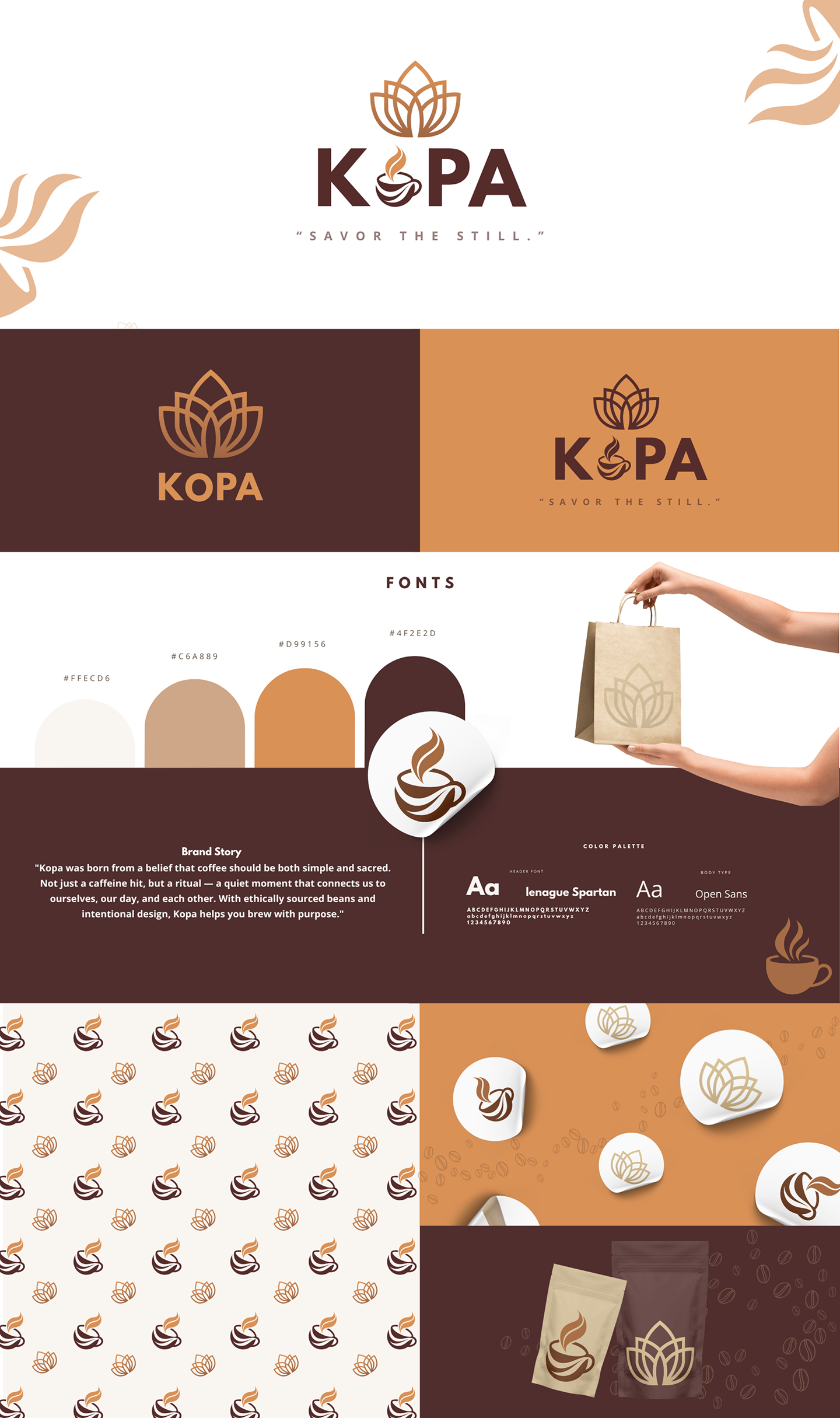 Kopa – Coffee Brand Identity & Packaging brand identity branding coffee brand coffee branding coffee logo coffee packaging coffee shop design creative branding design graphic design illustration logo minimalist branding modern branding motion graphics packaging packaging design uiux vector visual identity