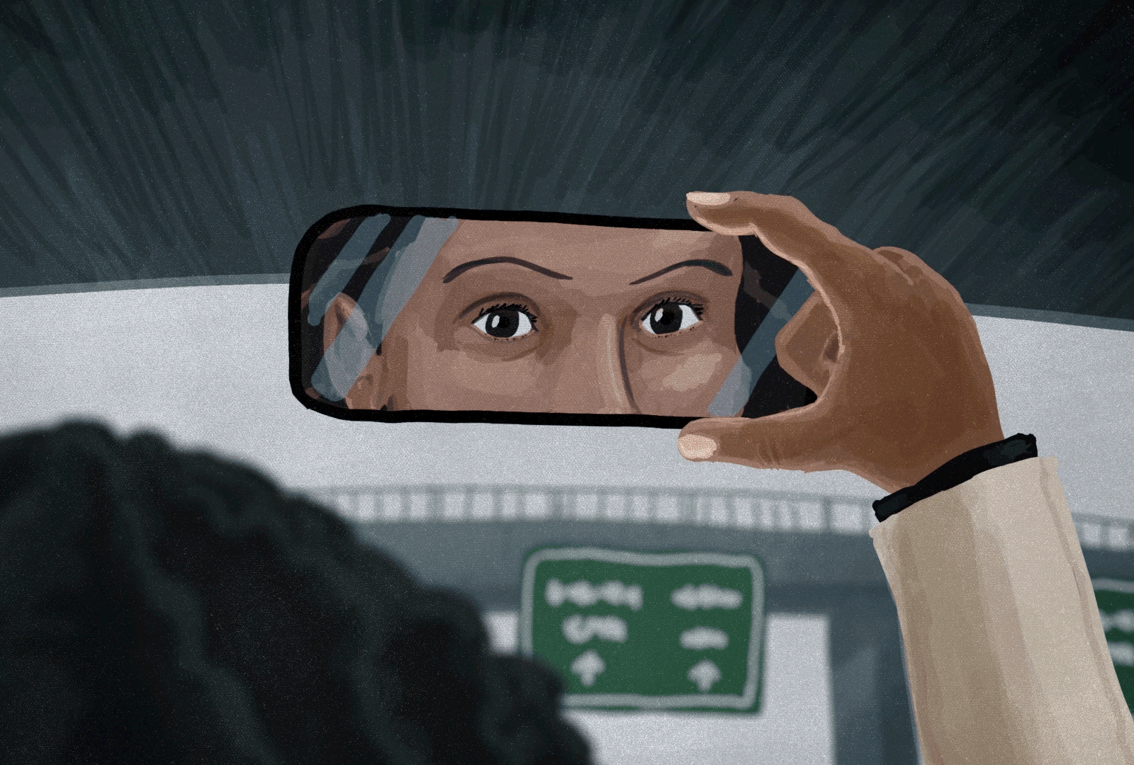 Rearview, for LA County's Public Health 2d 2d animation after effects animation cel cel animation character eyes illustration mirror motion motion graphics watercolor