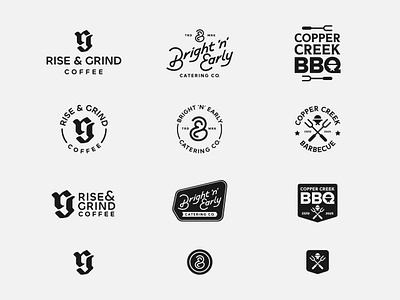 Food & Drink Logo System Collection adaptive barbecue brand system breakfast cafe catering circular coffee coffee shop collection drink emblem food logo system monogram responsive responsive logo restaurant sign variations