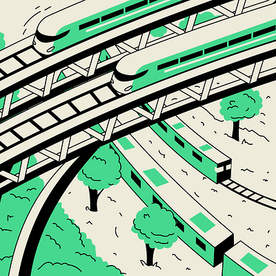 Railways Infrastructure assets design fast train illustration infrastructure railway train vector