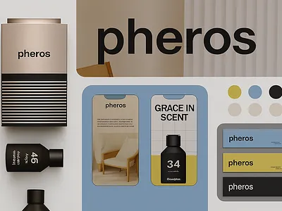 "Elevating Fragrance Branding: Pheros Packaging & Digital Presen brandidentity branding creative design fragrancebrand graphic design illustration logo minimaldesign packagingdesign typography ui uimockup ux