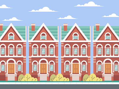 Victorian Style Residence Illustration city design house illustration landscape residence resident victorian