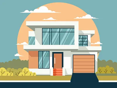 Modern House Illustration city design house illustration modern house