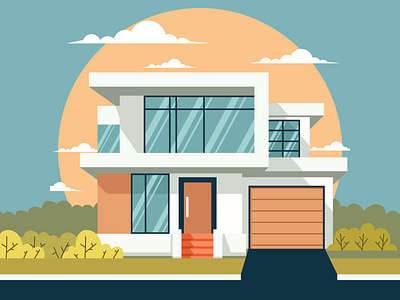 Modern House Illustration city design house illustration modern house