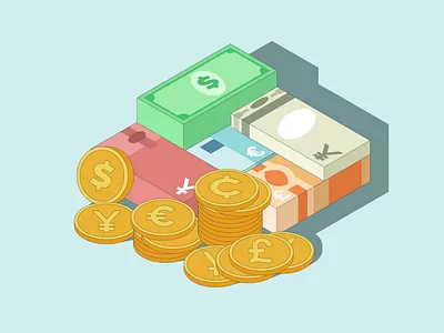 Currencies Illustration cartoon currencies currency design illustration money