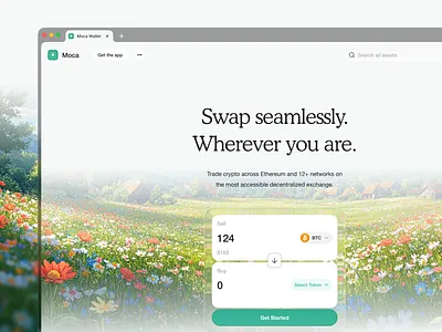 Moca / The Sustainable DEX for Everyone 🌱 clean crypto dashboard dex high converting premium sustainability swap wallet web3