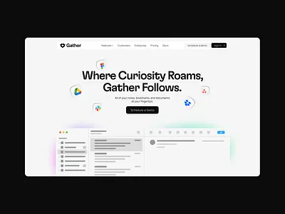 Gather Hero branding identity landing page logo mark negative space symbol ui web design website design