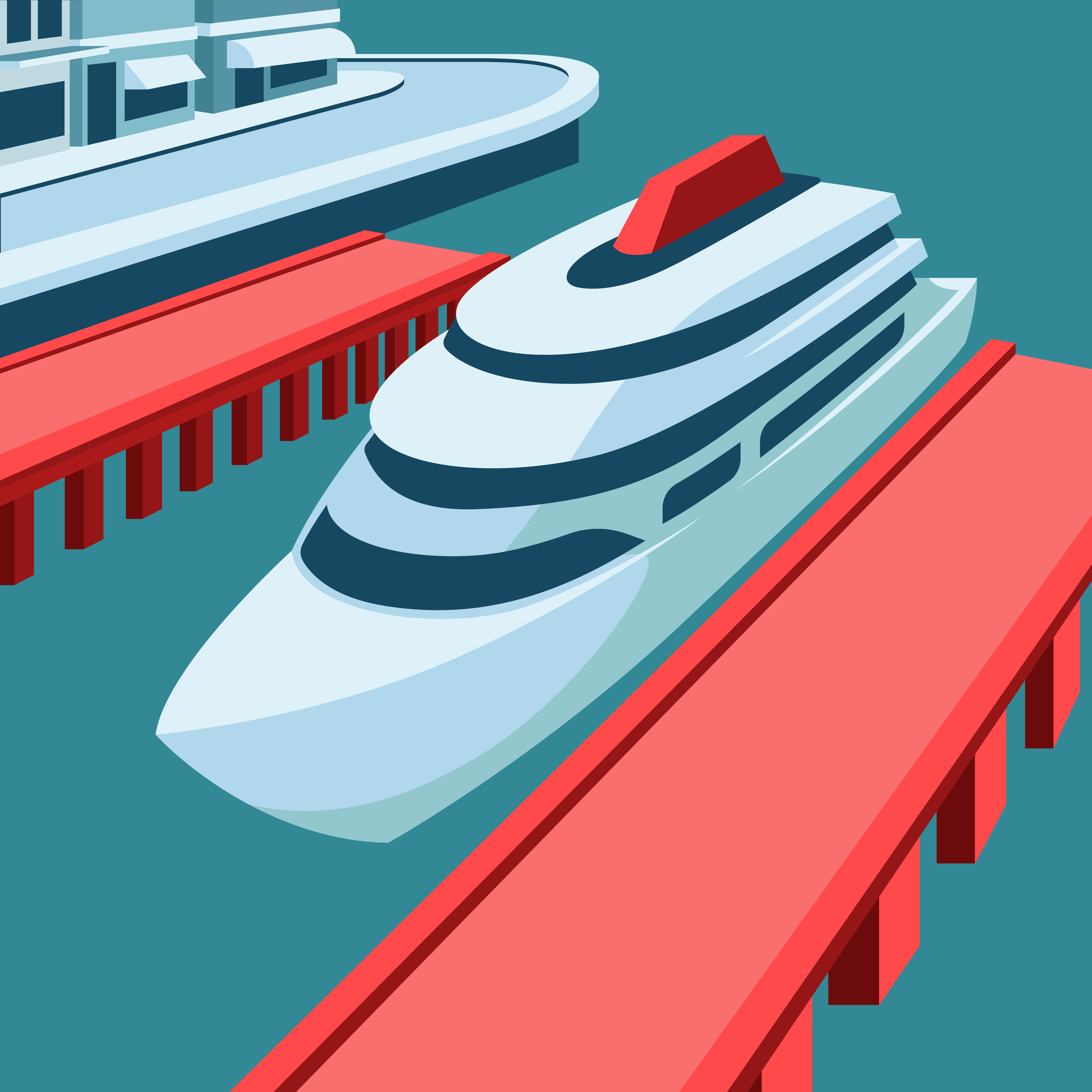 Harbour Illustration design dock ferry ship harbour illustration infrastructure ship transportation