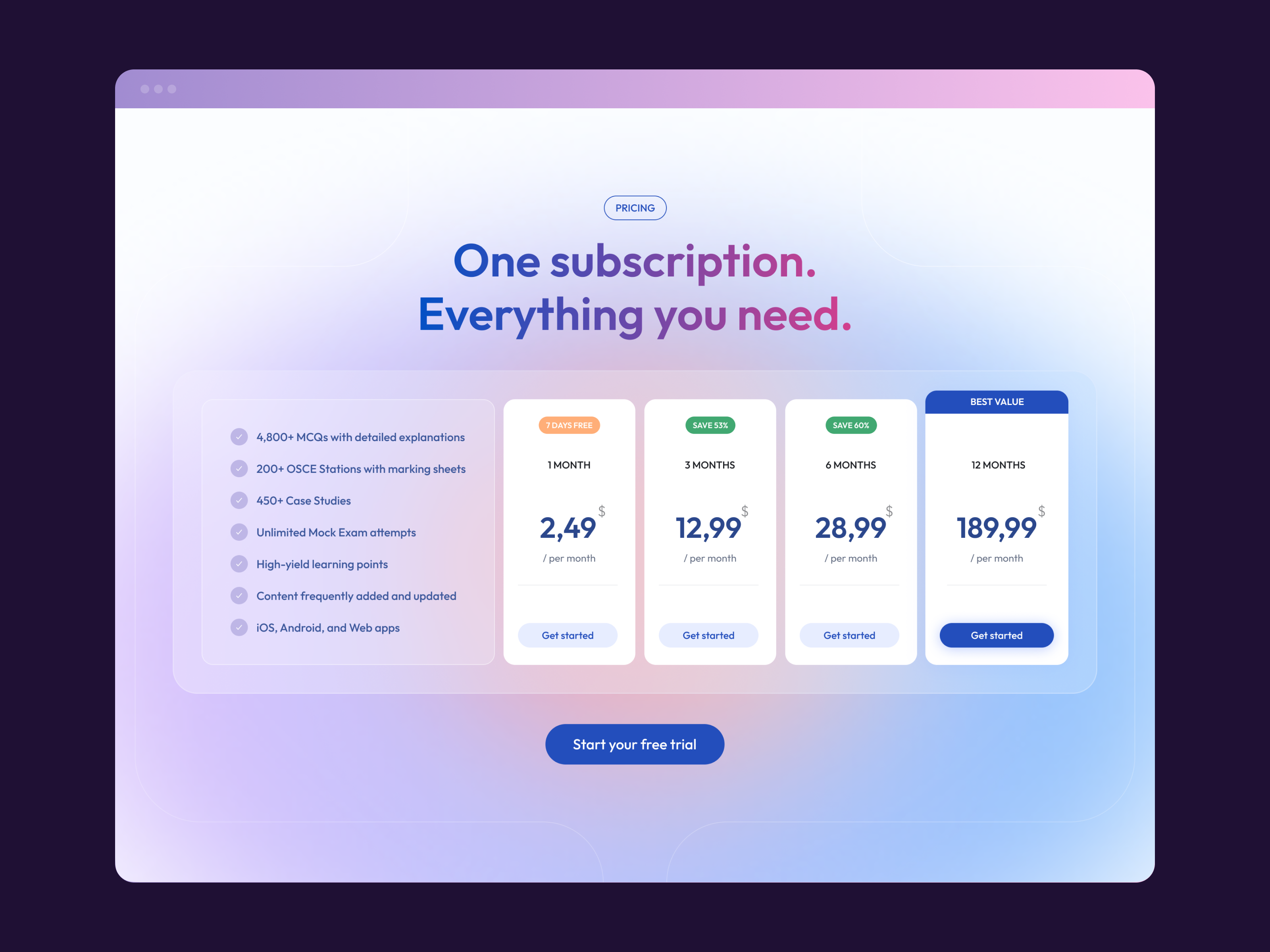Fellowed Website - Pricing Page design designer edtech landing page med pricing saas ui ux website