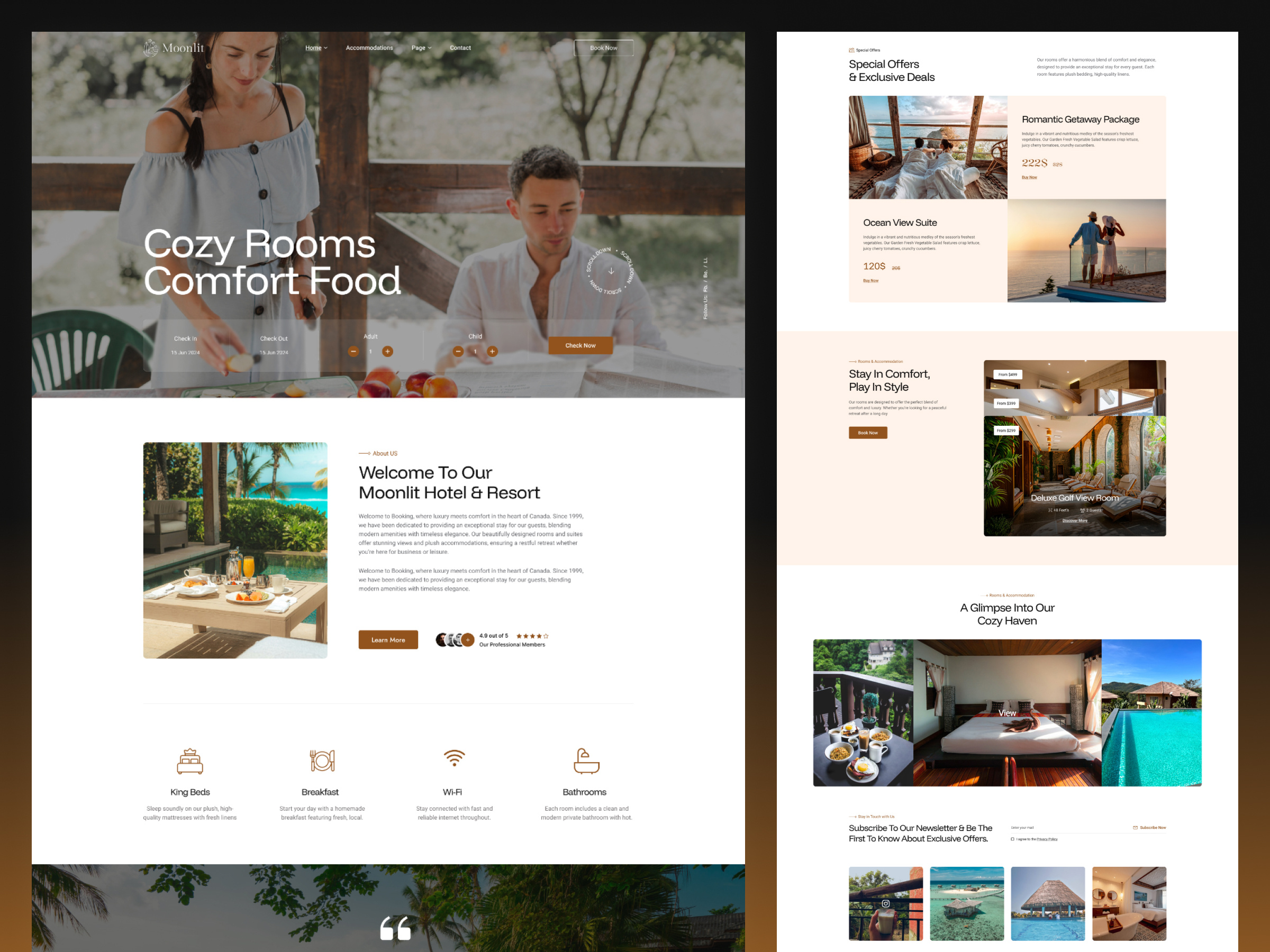 Bed & Breakfast Resort Landing Page accommodation ui bb website booking website breadbedbed and breakfast hotel hotel ui landingpage minimal resort resort website restaurant ui room booking taycation ui travel website design ui design webui