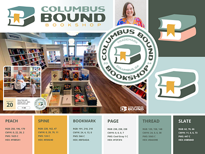 Columbus Bound Bookshop® badge book mark bookshop bookstore brand brand branding columbus bound design graphic design heyo! logo shop local
