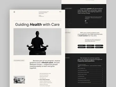 Minimal Wellness Coaching Website Design black white clean ui coaching website design flat health wellness ui landing page design lifestyle coach website minimal minimalist web design modern website neutral color palette ui uiux design ux web design inspiration wellness program wellness website