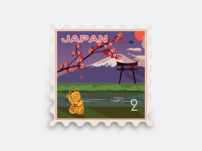 Japan Postal design illustration vector