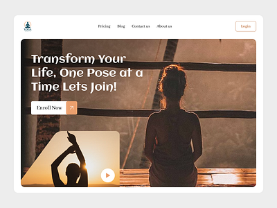 Serene & Minimal Yoga Website branding cleanui creative design fitness health herosection inspiration landingpage meditation minimal modern ui uiux userinterface ux webdesign website wellness yoga