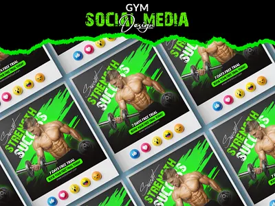 Gym Social Media Ad – 7 Days Free Trial bablagfx