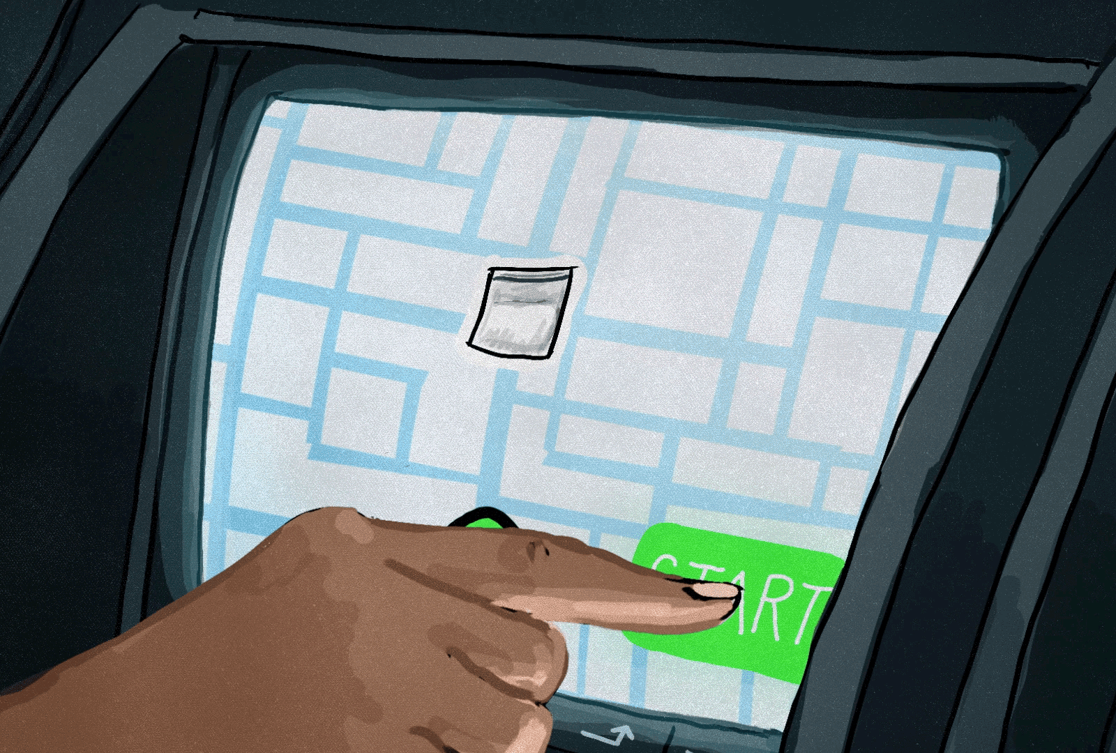 GPS, for LA County's Public Health 2d 2d animation after effects animation button car cel cel animation character gps hand illustration motion motion graphics route screen watercolor