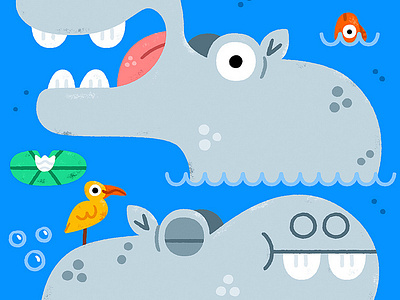 Hippopotamus 3d animation app branding design flat graphic design icon illustration illustrator logo minimal motion graphics typography ui ux vector web web design website