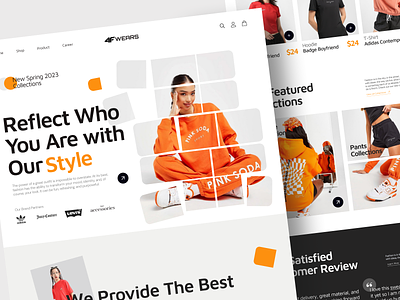 4FWEARS - Fashion Landing Page apparel clean clothes clothing design ecoomerce fashion home page landing page minimal modern online shop sport sportwear store style ui wear web design website
