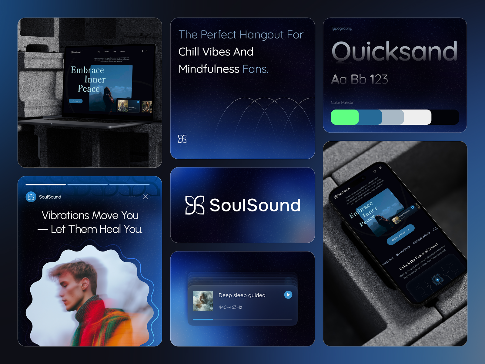 Case Study : Frequency-Based Music for Inner Peace app design branding calm case study meditation mobile app motion design motion graphics music peace sound ui yoga