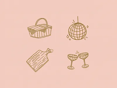 Charcuterie Brand Custom Illustrations brand design branding charcuterie branding custom icons custom illustration icon design illustration restaurant branding restaurant illustration